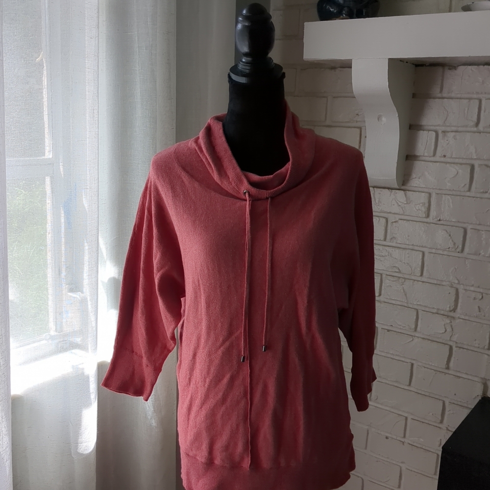 Jones New York Pink Cowl Neck Sweater